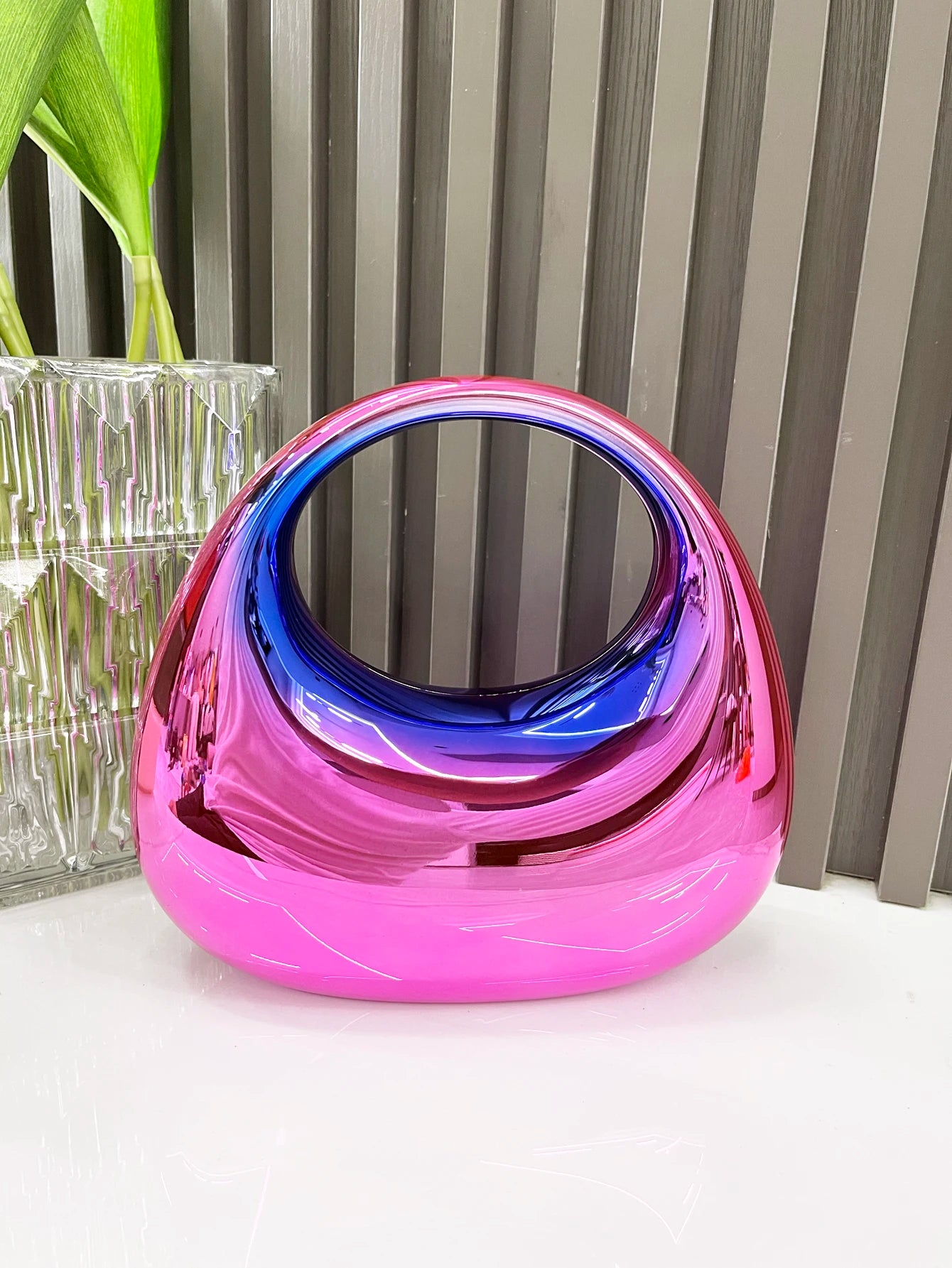 Golden Evening bag Purses and handbag luxury Designer shoulder bags moon bag Party Wedding Round Acrylic Shiny  Clutch purse