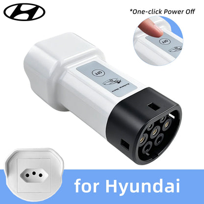 EVqiaoyi Type2 V2L Discharger with Power-Off Button 16A MG BYD Vehicle-to-Load Plug for Brazilian New Energy Vehicles