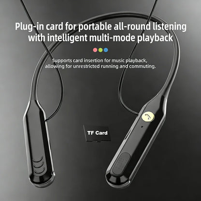 KEBIDUMEI Bluetooth 6.0 Neckband Headphones Support Wired /BT/TF/FM Radio 4 in 1 Gaming Headsets Wireless Earphones Earbuds
