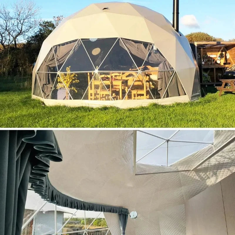 6M 7M Luxury Waterproof Geodesic Dome PVC Spherical Tent Hotel Resort for Glamping Outdoor Luxury Glamping Dome with Bathroom