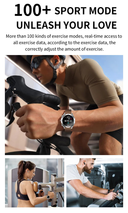 LIGE With Earbuds Bluetooth Headset Smartwatch Women Speaker Tracker Music Sport Watch Men Waterproof Smart Watch AMOLED Screen