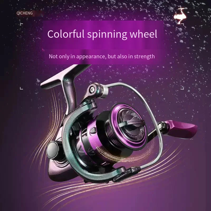 2026 New Colorful Spinning Fishing Reel Luya Metal Wire Cup Gear Ratio 5.2:1 Max Drag 8KG 10KG 12KG Suitable Any Body of Water