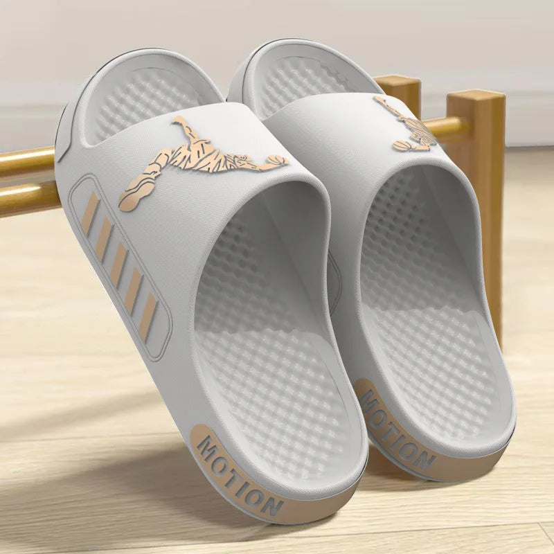 Men's Summer Thong Slippers Thick Bottom Anti-Slip Deodorant EVA Wear-Resistant Breathable Slip-On Sandals