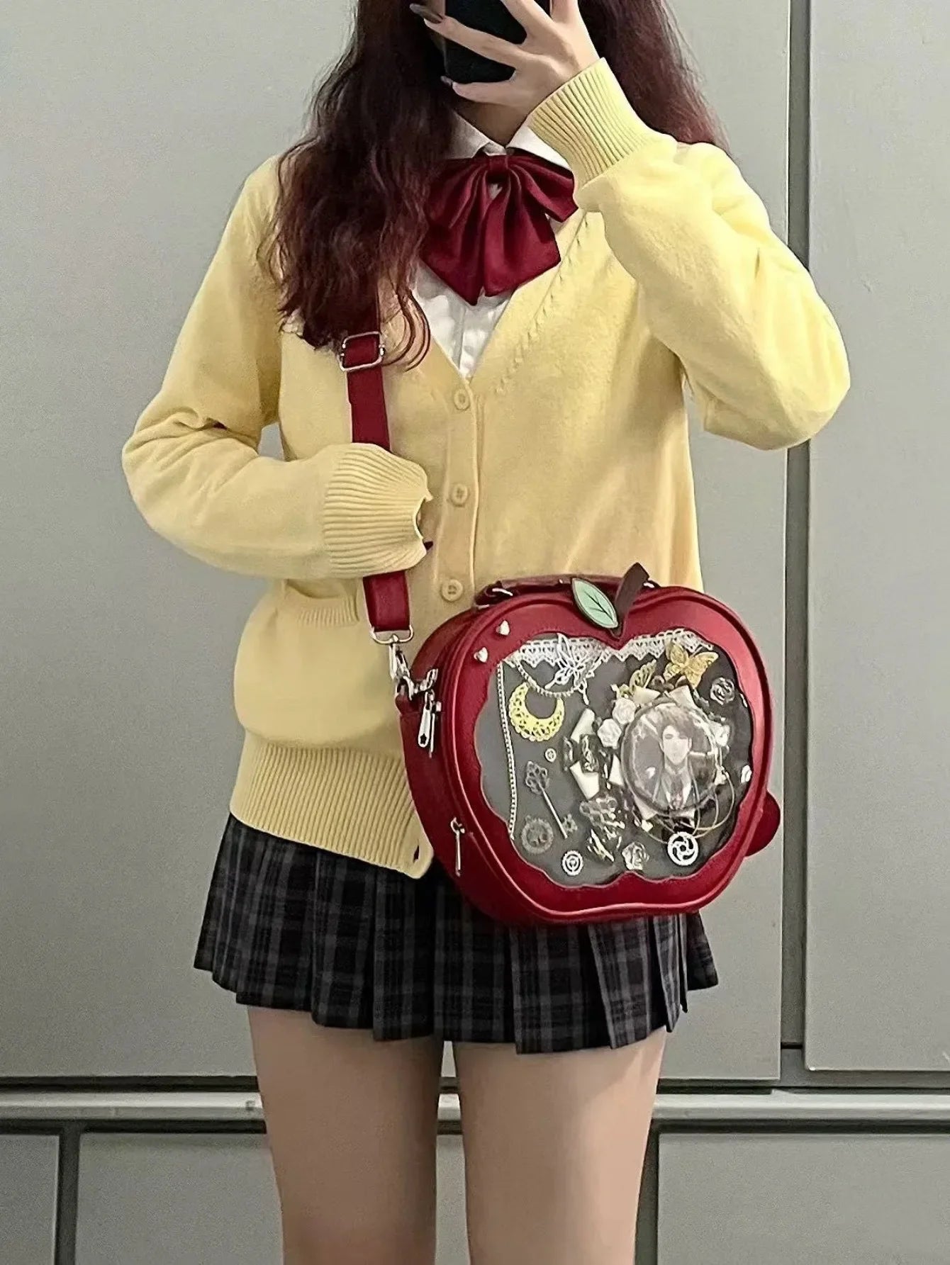 Kawaii Ita Backpack Creative Apple Women's Ita Bag Original Cute Five Pointed Star Street Fashion Harajuku Girl Crossbody Bags