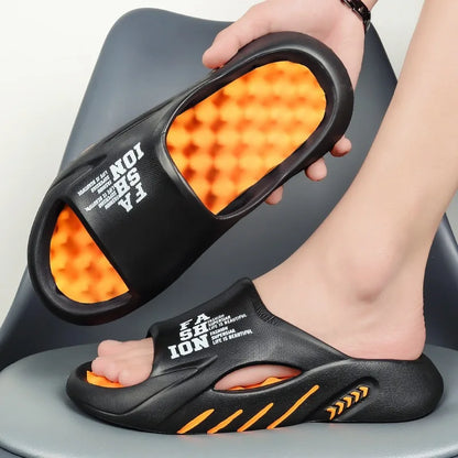 Men's Massage Slides Ultra Soft Cloud Slippers Thick Sole Non-slip Indoor Outdoor Sandals Casual Beach Flip Flops Big Size 48 49