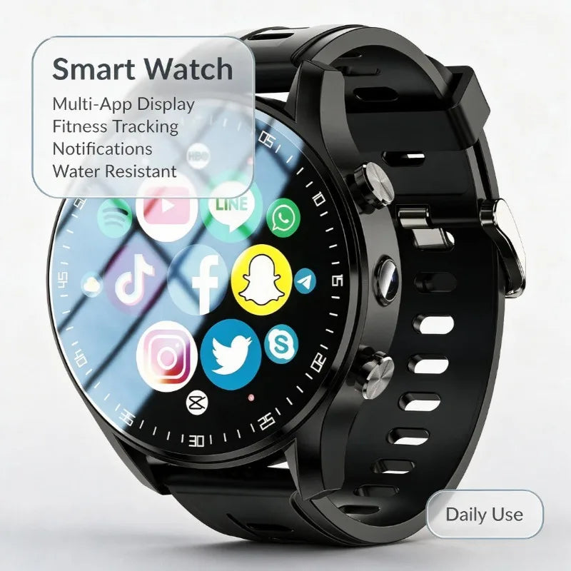 New 4G SIM Smart Watch GPS Position Large Storage Multi Apps Download Multifunctional Sports Smartwatch