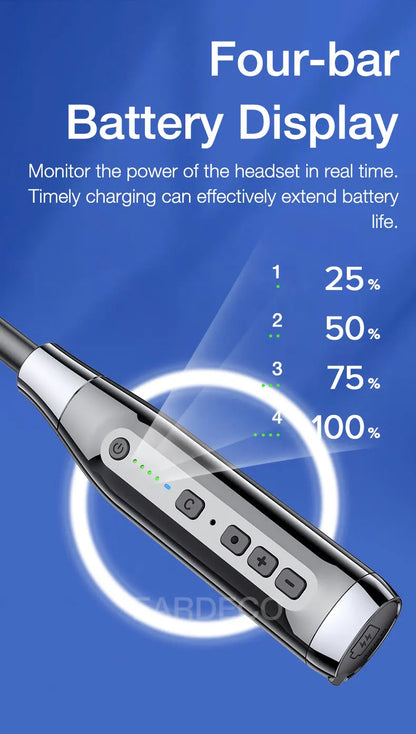 EARDECO 100 Hours Endurance Wireless Headphones Bass In-ear Bluetooth Headphone Earphone Music Sport Earbuds with Mic Stereo