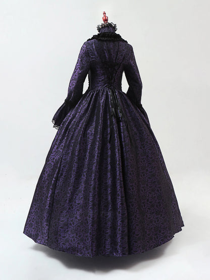 Cosplay Marie Antoinette Dress Medieval Flare Sleeve Victorian Party Formal Gown Renaissance Gothic Floral Robe