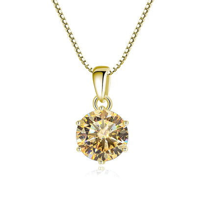 Butterflykiss 1 CT Real Moissanite Pendant Necklace For Women Top Quality 925 Sterling Silver Wedding Party Bridal Fine Jewelry