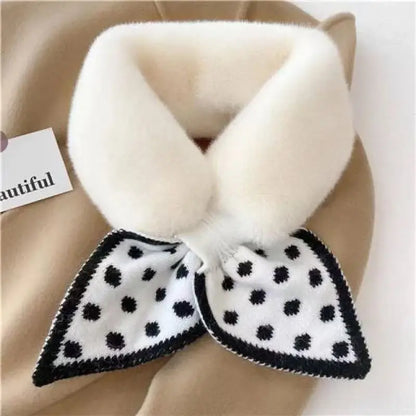 2025 New Dot Scarf, Warm Fleece Neck Cover, Autumn/Winter Korean Style Versatile Anti-Frost Fashion Women's Scarf