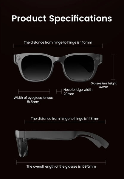 AI Smart Glasses 13MP 5K Camera 32GB ROM HD Photo Identify Objects ChatGPT Video Call Translation Music WiFi Bluetooth Eyewear