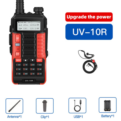 1PC Baofeng UV-10R Dual Band HF Transceiver High Power 10W Professional UV10R Walkie Talkie Long Distance Two Way Ham Radio