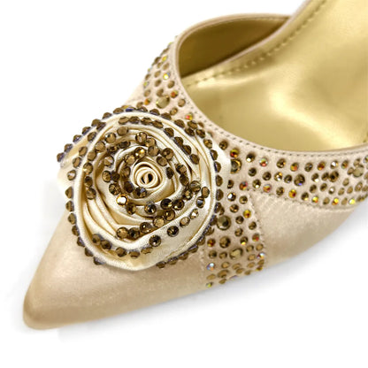 Doershow Beautiful High Quality African Style Ladies Shoes And Bags Set Latest Silver Italian Shoes And Bag Set For Party