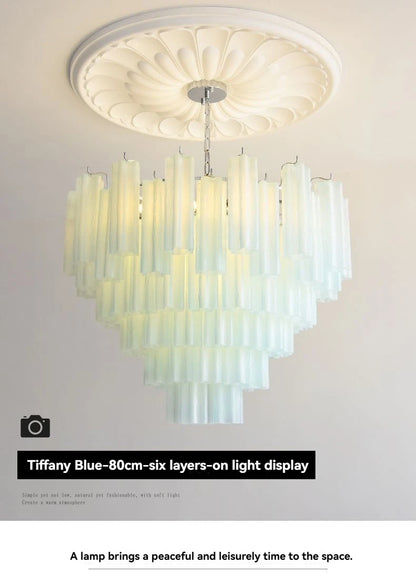 Designer Murano Ceiling Chandeliers Pink Colorful Glass LED Hanging Pendant Lights for Living Dining Room Bar Villa Art Lighting