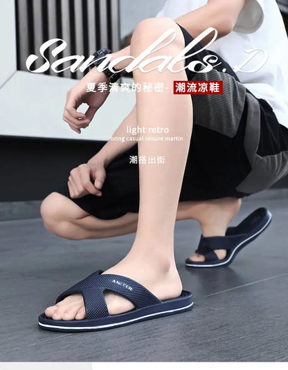 Slippers Men Summer Sandals Women Men Fashion Slippers Beach Sandals Slipper Anti-slip High Quality Casual Bedroom Shoes 39-48