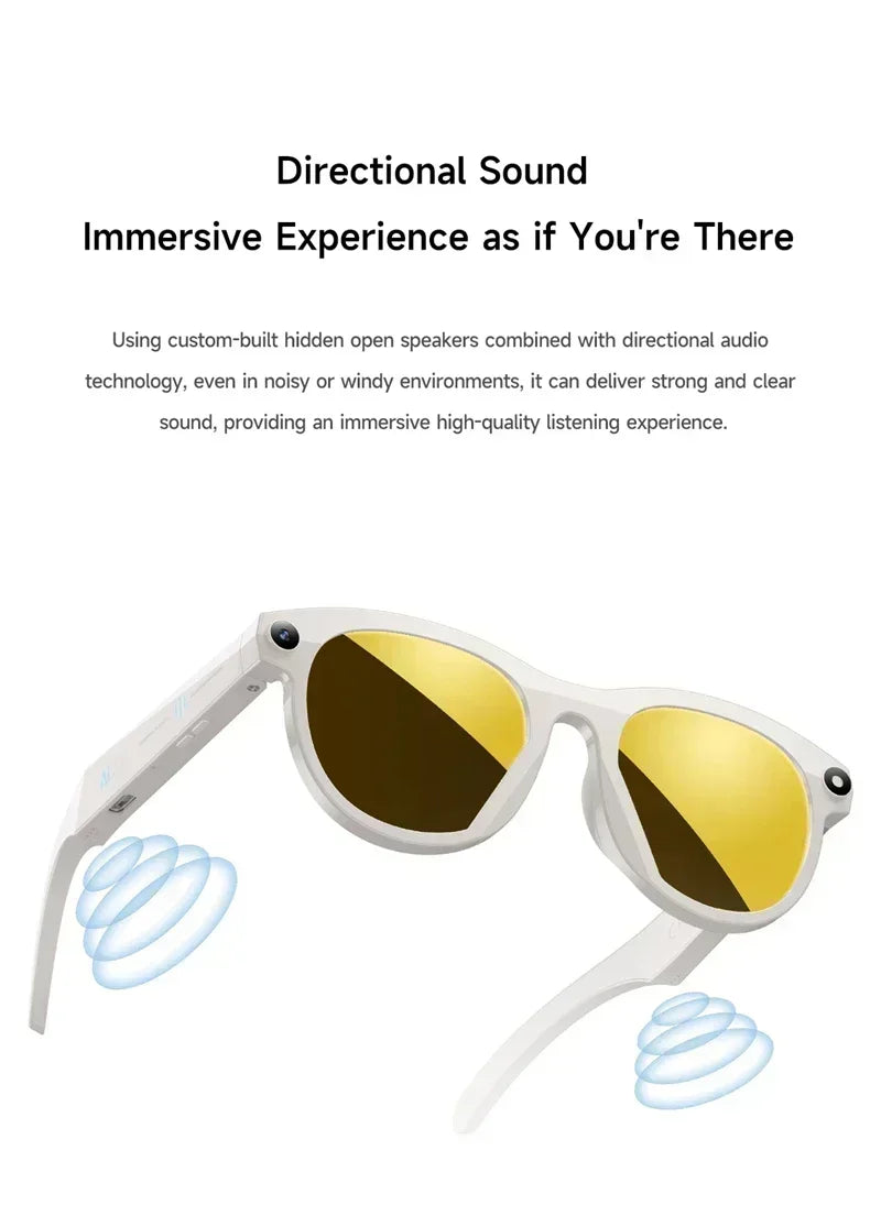 Lenovo Smart AI Glasses 1200MP 8K HD Color Changing Chat Translate Camera Bluetooth Call Voice Assistant Music Control Glasses