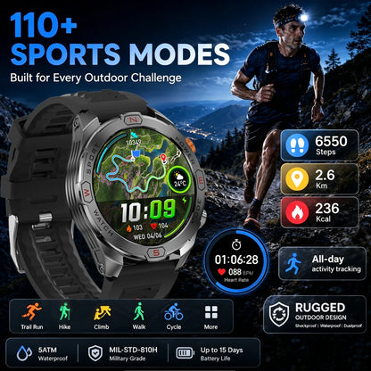 ChiBear Genuine Military Smart Watch Men: 1200 mAh Battery Compass GPS Sports Outdoor Watch Bluetooth Call Smartwatch 2026 New