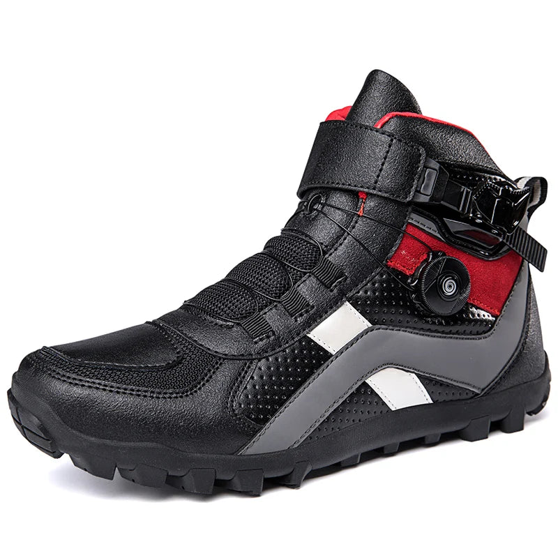 Ultra-fine New Breathable Anti-slip Wear Increase Motorcycle Riding Ankle Shoes Cycling Leisure Protective Boots Fiber Leather
