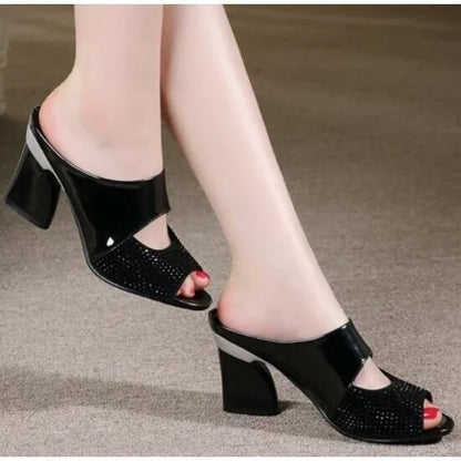 Women's Slippers And Ladies Sandals High Up To 5cm Heel Slides Rubber On Sale Wholesale Natural Skin Luxury New Fashion Shoes 39