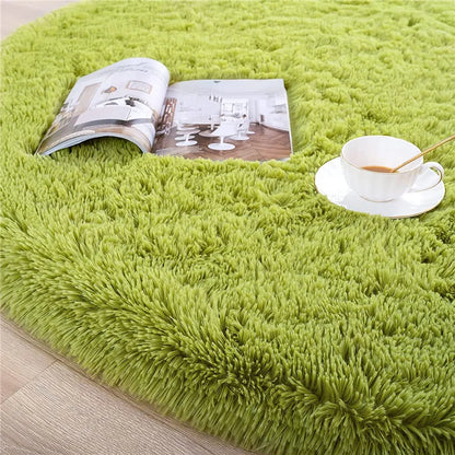 Round Fluffy Soft Area Rugs for Kids Room Princess Castle Plush Shaggy Carpet Cute Circle Nursery Rug Home Decor Circular Carpet