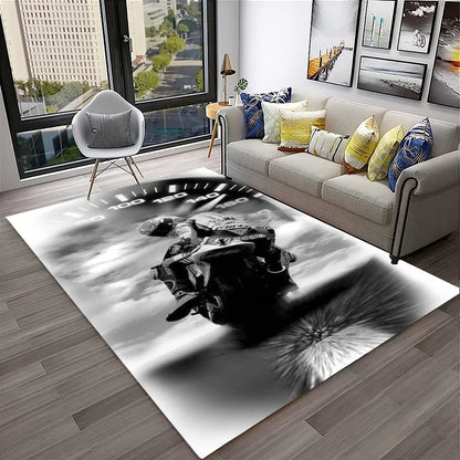 Off Road Motorcycle Racing Moto Carpet Rug for Home Living Room Bedroom Sofa Doormat Decor,Kid Play Area Rug Non-slip Floor Mat