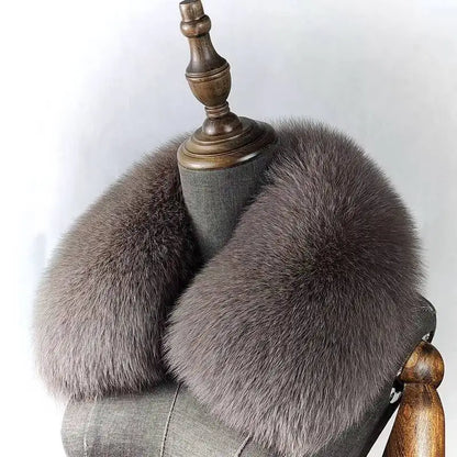 Natural Fox Fur Collar Removable Real Fur Square Collar for Coat Fashion Accessory for Women down Jacket Large Scarf Scarves