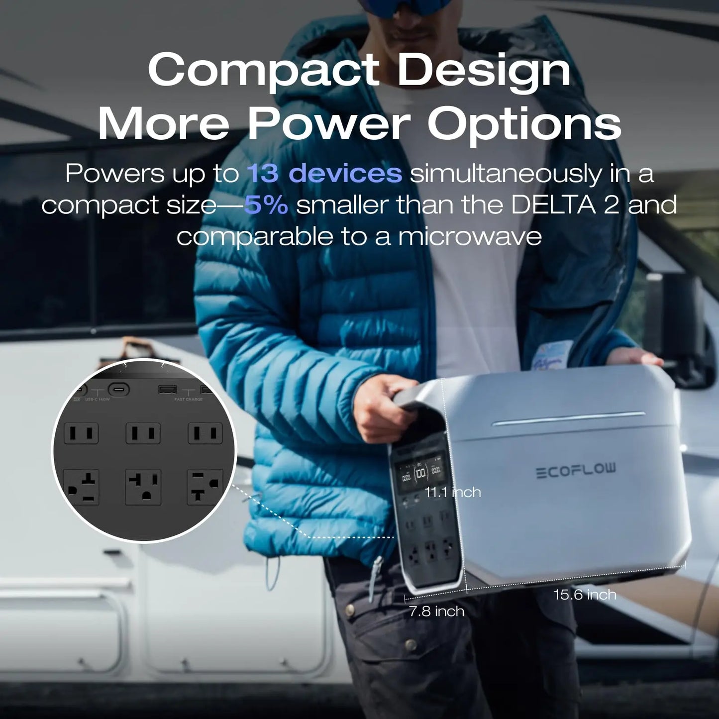 ECOFLOW Solar Generator DELTA 3 Plus with 45W Solar Panel, 1000W Solar Input, 1022Wh LiFePO4 Battery, Portable Power