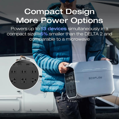 ECOFLOW Solar Generator DELTA 3 Plus with 45W Solar Panel, 1000W Solar Input, 1022Wh LiFePO4 Battery, Portable Power