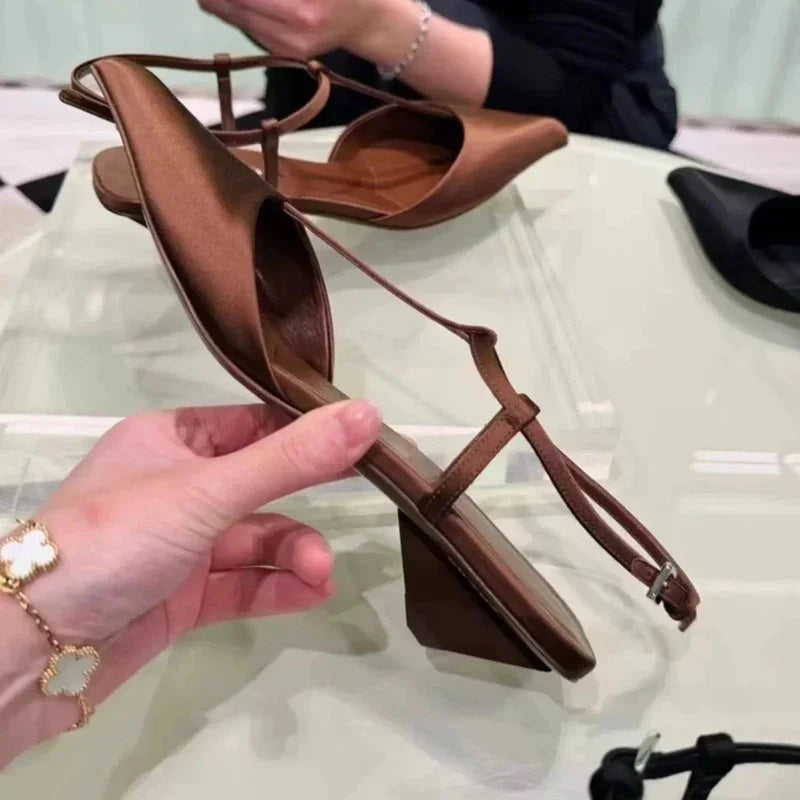 Shoes for Women Sexy Pointed Toe Women's Sandals Comfortable Low Heel Trendy Sandal Simple Versatile Large Size Pumps