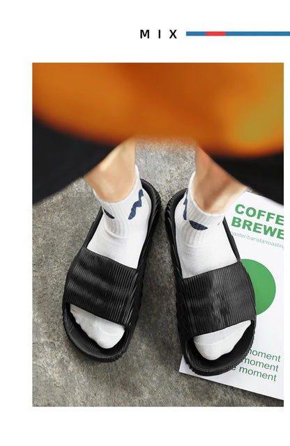 Summer Lightweight Beach Slides For Men Women Non Slip Soft Sole Solid Color Casual Sandals Couple Outdoor Slippers