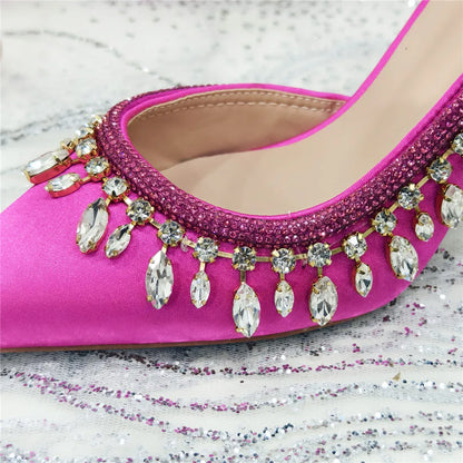 Designer Shoes Women's Luxury 2026 Elegant Crystal Women's Shoes Italian Women's Wedding Rhinestone Nigeria Party Wedding Pump