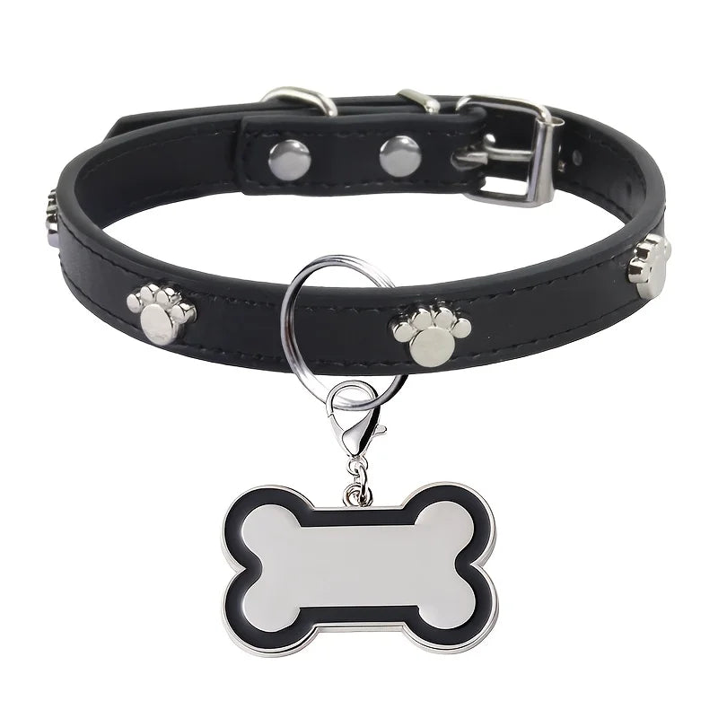 Engraved Dog Collar with Name & Phone Number Adjustable Custom Puppy Collar Pet ID Tag for Small Medium Large Dogs & Cats Collar