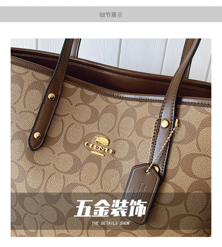 European and American Fashion Printed Large Capacity Women's Bag 2026 New Trendy Retro Luxury Single Shoulder Tote Bag