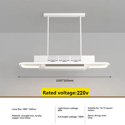 LED Bladeless Fan Light, Living Room Light, Modern Minimalist Smart Remote Control, Master Bedroom Study Ceiling Light 110V/220V