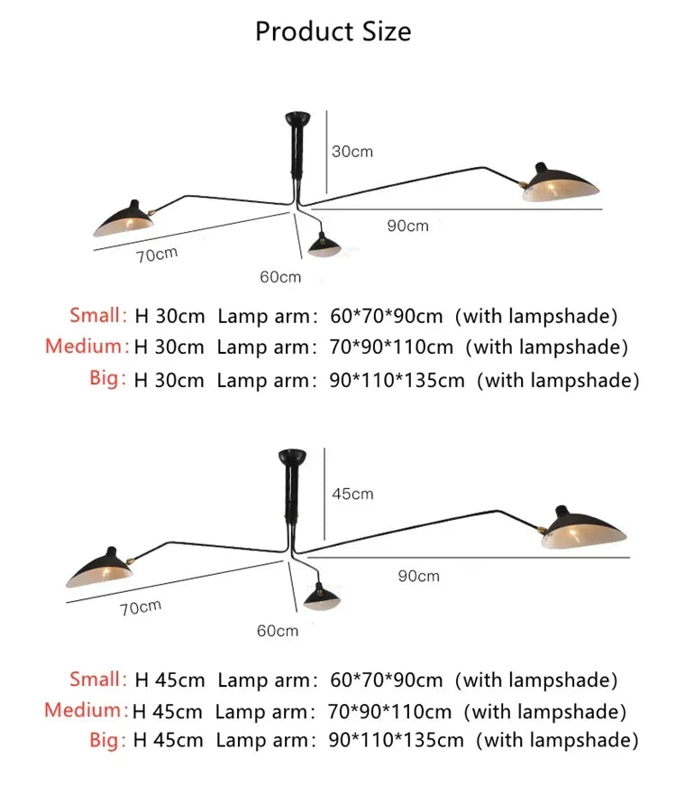 Industry Ceiling Lamp Nordic Black Spider Light Led Iron Black Ceiling Light for Home Decor Living Room Led Chandeliers Lights