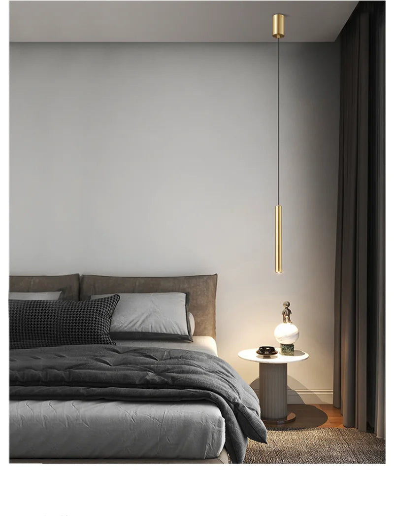Minimalist Bedside Pendant Lamp Bedroom Spotlight Restaurant Bar Kitchen Dining Hall Island Platform Lights Hanging Lighting Led