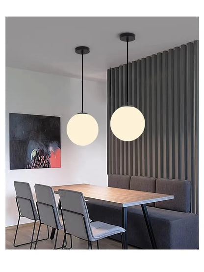 Black White Golden Ball Chandelier Lights Glass Frosted Lampshade Restaurant Bar Kitchen Hanging Lamps G9 E27 Indoor Lighting