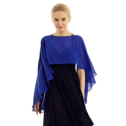 New Fashion Soft Wedding Capes Long Solid Color Chiffon Shrug Sunscreen Wraps Womens Ladies