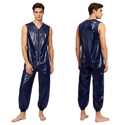 Adult Waterproof Adaptive Jumpsuit Leak-proof Diaper Cover Sleeveless Leg Opening Rompers for Elderly Bedridden Special Needs