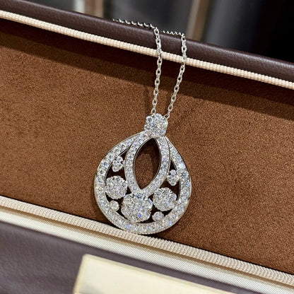 Trendy Real 925 Sterling Silver Necklace For Women Gift 5a Zircon Garland Skeleton Design Chain Pendant Luxury Fine Jewelry