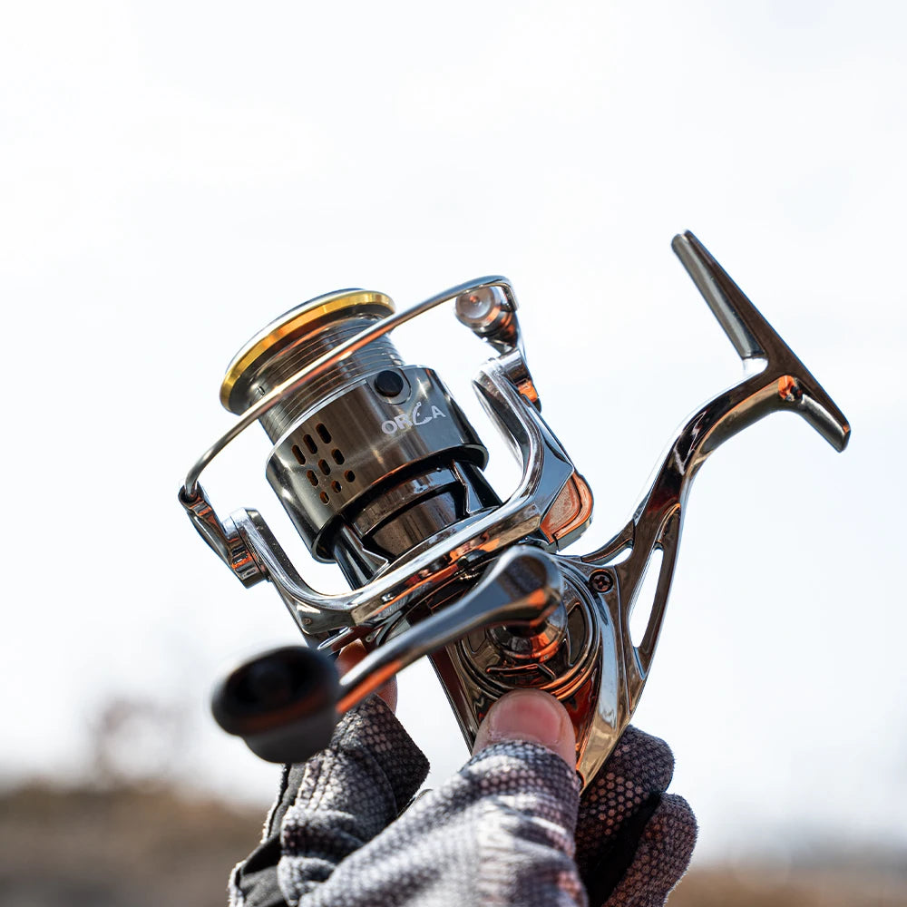 FISHINGFANS ORCA S1 Spinning Reel, 5.2:1 Gear Ratio, 3+1BB, Max Drag 4-4.5KG, Ultralight Metal Reel for Freshwater Saltwater