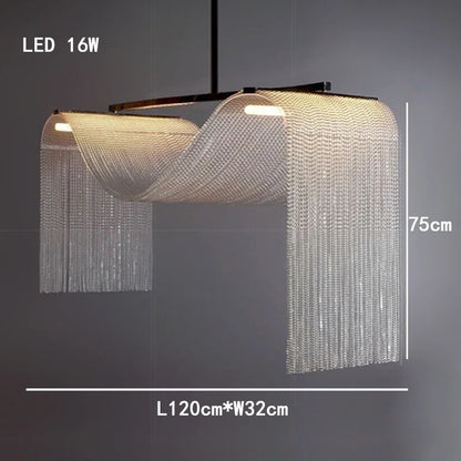 Waterfall Tassel Metal Pendant Lights European Designer LED Home Decor Hanging Lamps for Ceiling Living Room Chandelier Lighting
