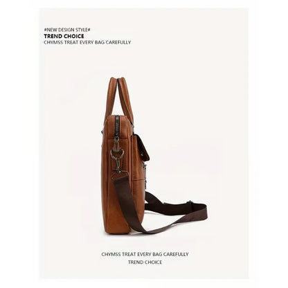 PU Business Briefcase - A Lightweight Cross-body Bag with Ample Capacity, Perfect for Daily Commuting.