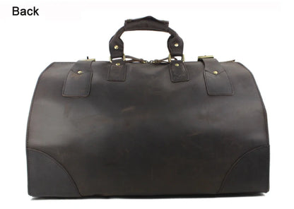 MUNUKI Vintage Crazy Horse Genuine Leather Travel bag  Large Luggage bag men Leather duffle bag Large Weekend Bag Tote Big