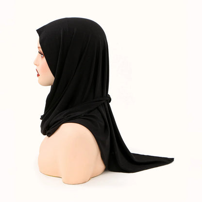 Hot Selling Ins Soft Jersey Instant Hijab Scarf for Women Muslim Solid Color Ready to Wear Hijab  Sport Underscarf Headwraps