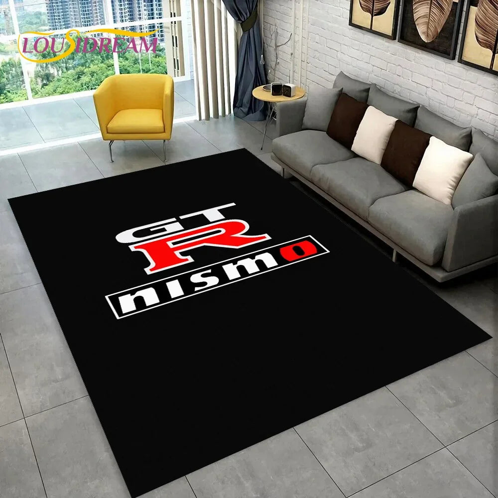 GTR Racing Car N-Nissan Logo 3D Carpet Rug for Home Living Room Bedroom Sofa Motorcycle Doormat Decor,kid  Area Rug Floor Mat