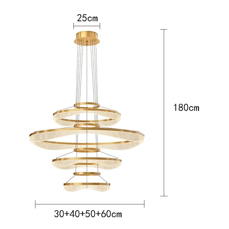 Modern ring stairs led lights pendant light lamps for living room led Chandeliers for dining room hanging light indoor lighting