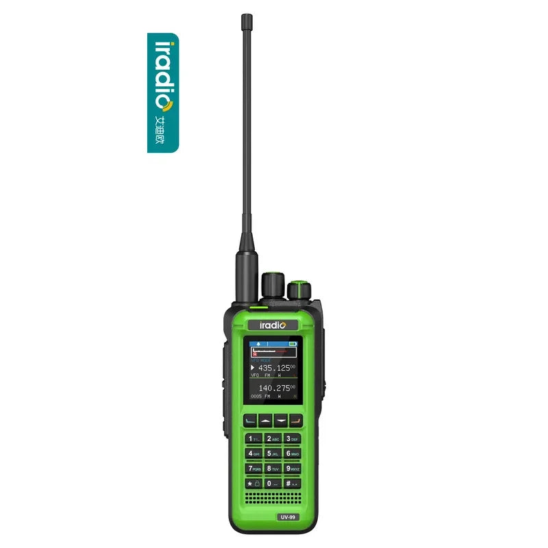 IRadio UV-99 Analog Walkie Talkie 15W High Power UV Dual Band with Dual Display Aviation Frequency One-Key Weather Channel