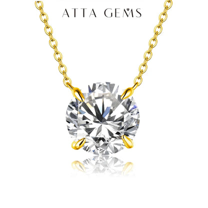 ATTAGEMS Necklace For Woman Pendant Moissanite Diamond 6.5mm 1CT 925 Silver Necklace For Women Chains Party Bridal Fine Jewelry