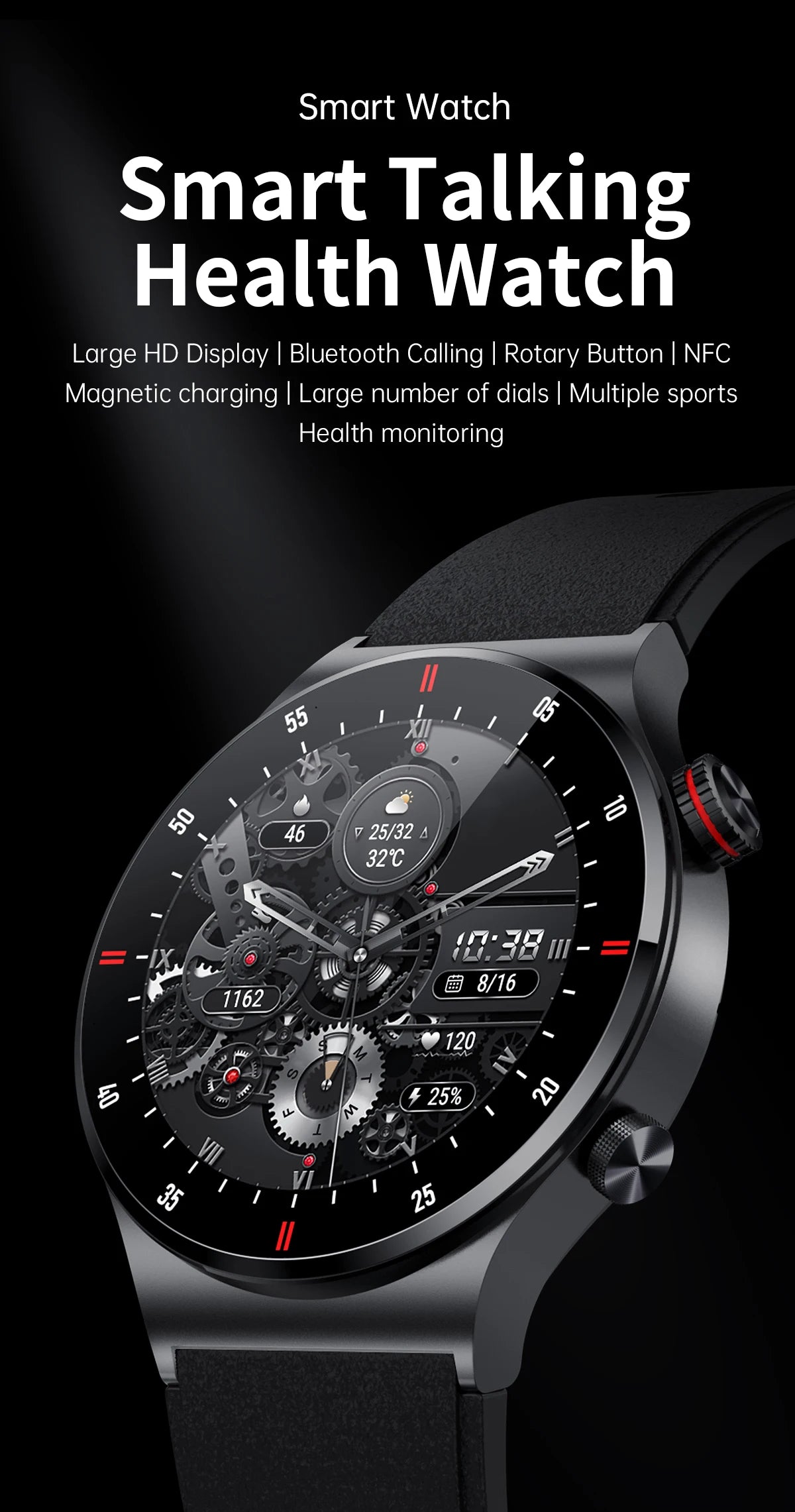 Originl Smart Watches Men NFC Bluetooth Call Fitness Clock Waterproof Sport Watch Wrist Smartwatch for Women Android Phones 2026